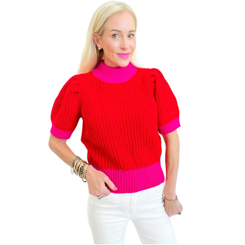 Pink & Red Knit Wendy Sweater