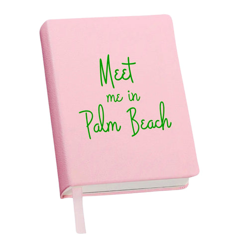 Pink Leather Lined Palm Beach Journal