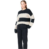 Black & Ivory Wool Blend Dasha Sweater