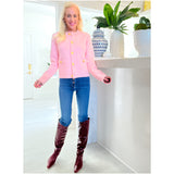 Wool Blend Pinky Cardigan Jacket