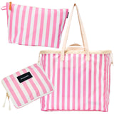 Pink Cabana Stripe Packable Tote & XL Pouch (sold separately)