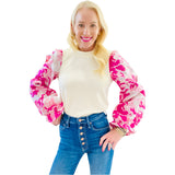 Metallic Jacquard & Knit Ava Top