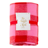 Pink & Red “Very Merry” Cozy Throw Blanket