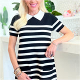 Black & Off White Knit Emryn Dress