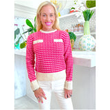 Soft Knit Sailor Button Pink Kenzie Sweater