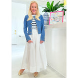 White Cotton Rosa Maxi Skirt w/ Pockets