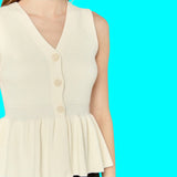 Ivory Knit Anson Peplum Top