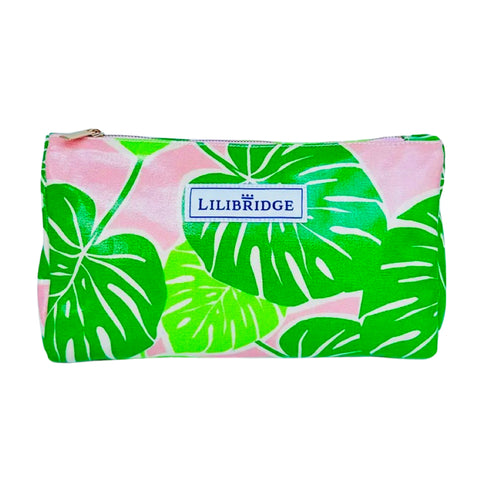 Water Resistant Boat/Travel & Cosmetic Bag in Pink Palm (sold separately)