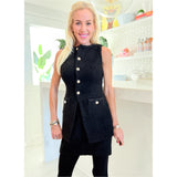 Rope Trimmed Black Tweed Ariana Top & Skirt (sold separately)