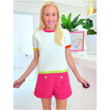 Colorblock Trim Knit Tessa Top