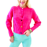 Sassy Button Pink Cardigan