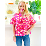 Puff Sleeve Happy Hearts Top