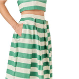 Green & Ivory Textured Bal Harbor Skirt with Pockets