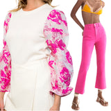 Metallic Jacquard & Knit Ava Top