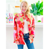 Strawberry Shortcake Ruffle Trim Quilted Patchwork Jacket