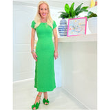 Vibrant Green Textured Pria Dress