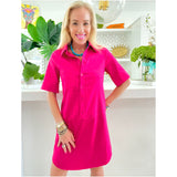 Hot Pink Button Front Allie Dress