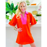 Orange & Pink Gauze St. Croix Dress