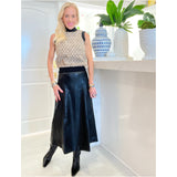 Black Butter Soft Leather Bitsy Skirt