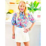 Smocked Ruffle Trim Avery Top