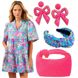 Ruffle Trim Avery Dress w/Pockets
