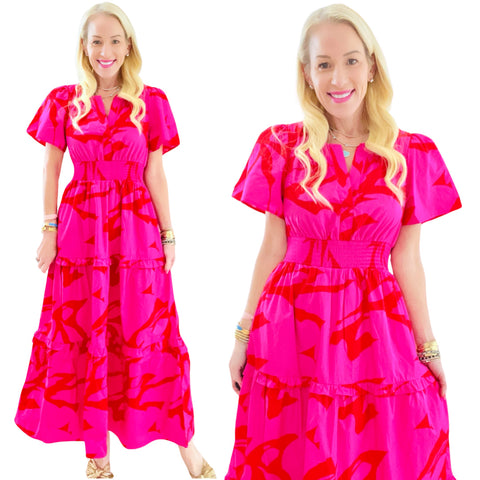Ruffle Trim Cotton Jolene Dress with Pockets