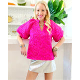 Pink Jacquard Allison Top