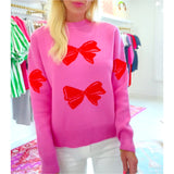 Pink & Orange Bows Candy Sweater