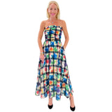 Rainbow Splatter Dress w/ Smocked Back