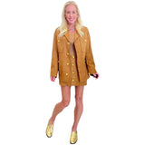 Suede Kiels Skort & Jacket with Gold Button Detail (sold separately)