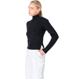 Black SIDE ZIP DOWN Tailored Tibi Sweater