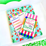 Colored Pencil Set, Grocery Notepad & Strawberry Spiral Notebook