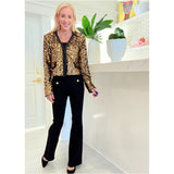 Black & Gold Rope Trimmed Sequin Monte Carlo Jacket