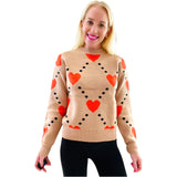 Camel Hearts Sweater