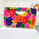 Hand Beaded 3D Floral U Handle Bag