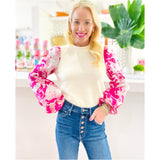 Metallic Jacquard & Knit Ava Top