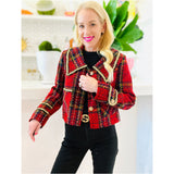Metallic Gold Tartan London Jacket