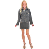 Grey Brushed Boucle Tweed Becker Jacket & Skirt (sold separately)