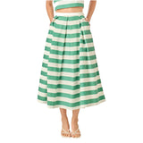 Green & Ivory Textured Bal Harbor Skirt with Pockets