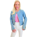 Gold Button Spring Weight Medium Wash Denim Miriam Jacket