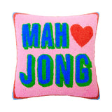 Mahjong Wool Hook Pillows w/ Velvet Back