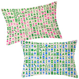 Handmade Linen Mahjong Lumbar Pillows