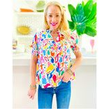 Abstract Smocked Haley Top
