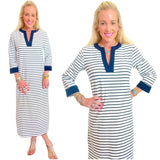 Soft Jersey Knit Navy Sailor Stripe Jones Dress