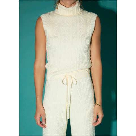 Ivory Cable Knit Valentina Top & Pants (sold separately)