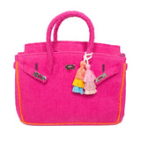 12” Hot Pink + Orange Trim Terry Seychelles Tote