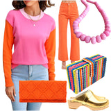 Pink & Orange Knit Willow Sweater