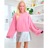 Pink Cable Knit Swing Sleeve Moira Sweater