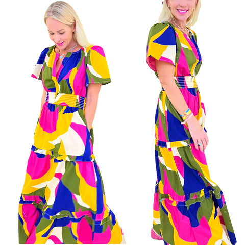 Cotton Rio Palmer Dress with Pockets