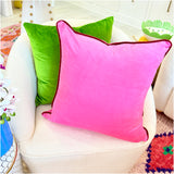 (Set of 2) 7 Colors - Velvet 22” Pillows with Contrasting Color Trim